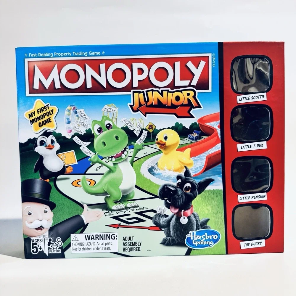 Monopoly Junior Board Game 2017‎ Hasbro Complete Dino Dog Duck Penguin